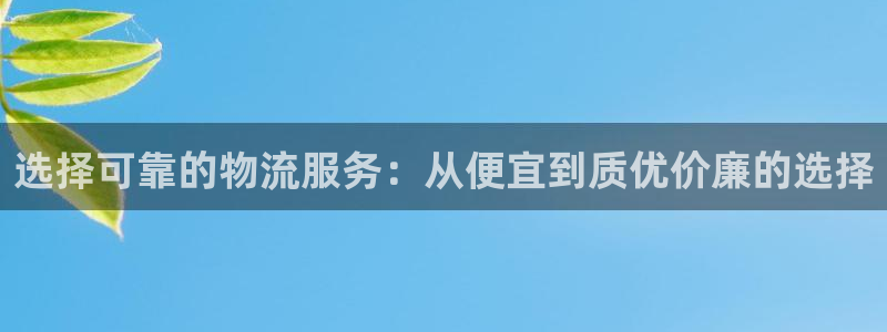 28圈链接来一个：选择可靠的物流服务